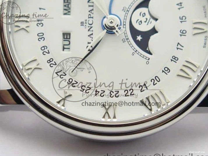 0416 FreshLook Villeret 6654 SS Complicated Function OMF 1:1 Best Edition White Dial On Brown Leather Strap A 8119